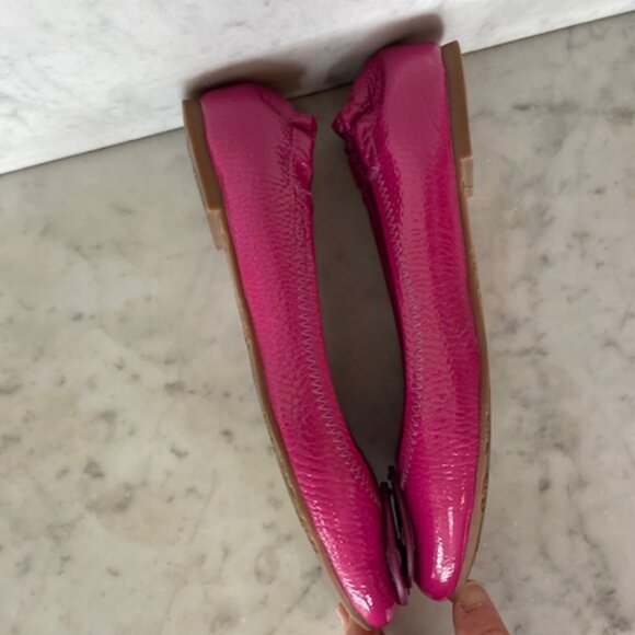 TORY BURCH Reva Ballet Elastic Back Ballet Flats Hot Pink Magenta 6 - Picture 14 of 16
